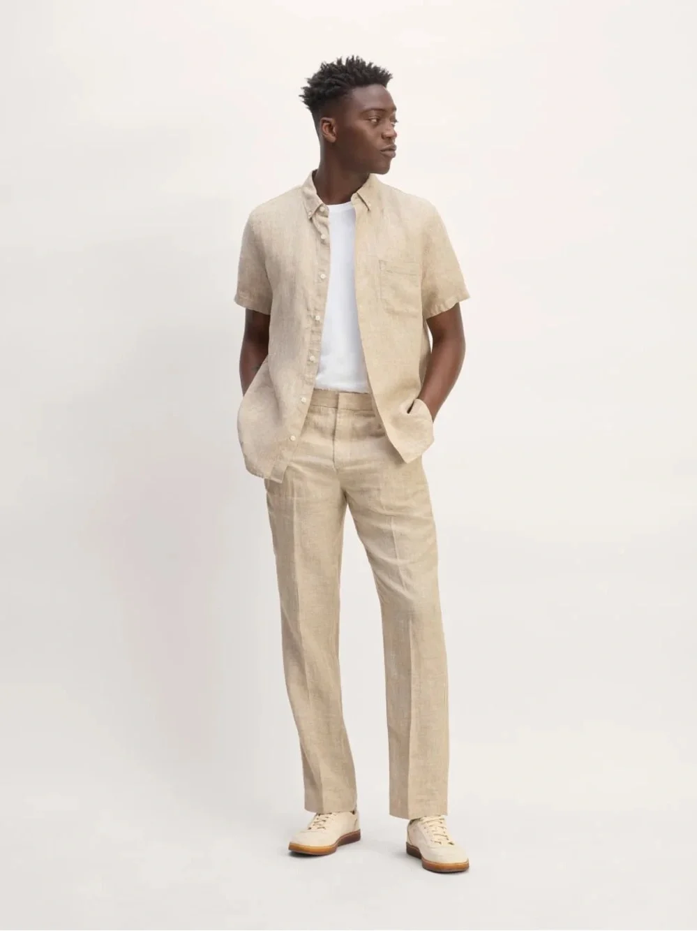 Everlane The Linen Trouser Cornstalk Chambray 34x30 Straight Leg NWT